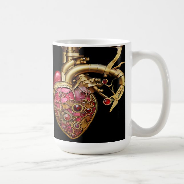 Caneca De Café Coração e Lágrimas Anatômicas Steampunk (Direita)