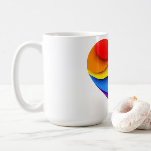 Caneca De Café Coração em forma de arco-íris em camadas da Slippe