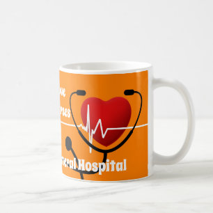 Caneca De Café Coração, estetoscópio & enfermeiras de ECG