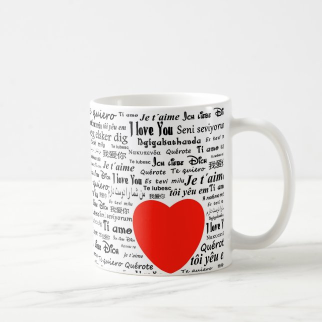 Caneca De Café coração eu te amo (Direita)