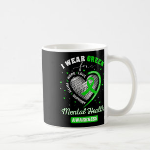 Caneca De Café Coração Eu Visto Verde Para Mão Consciência Da Saú