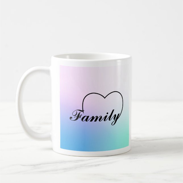 Caneca De Café Coração familiar contra formação pastel (Esquerda)