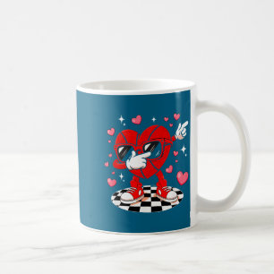 Caneca De Café Coração fazendo dab óculos de sol valentine basque
