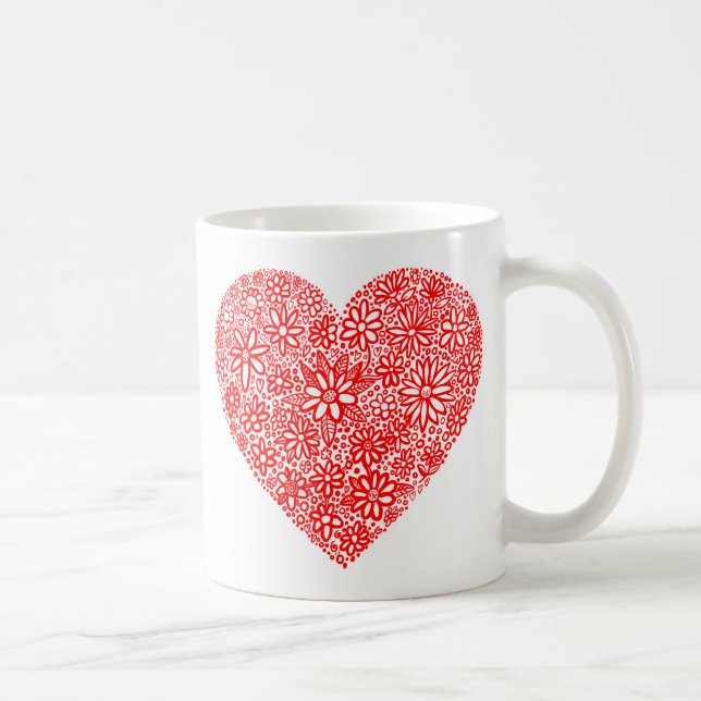 Caneca De Café Coração Flocado (Direita)