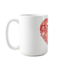 Coração Floral Vermelho Vintage Dia dos Namorados