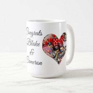 Caneca De Café Coração - Forma de Carta de Baralho de Las Vegas