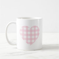 Coração Gingham Rosa