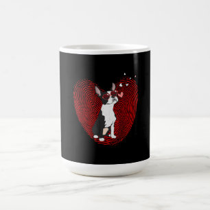 Caneca De Café Coração Gráfico de Terrier de Boston, Dia de os
