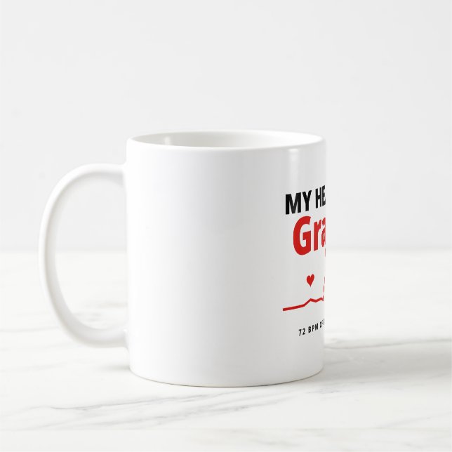 Caneca de Café Coração Grato Presente Romântico (Esquerda)