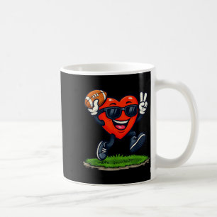Caneca De Café Coração Jogando Futebol Americano Rugby Dia dos Na