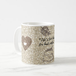 Caneca de Café Coração | Marrom Rústico