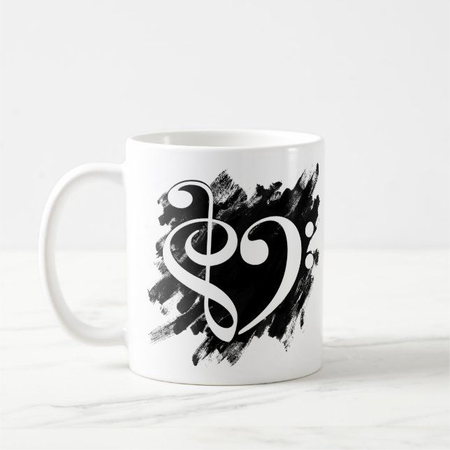 Caneca De Café Coração Musical Cura e Pasta Branca (Esquerda)