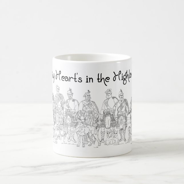 Caneca De Café Coração nas Highlands, Love Scotland (Centro)