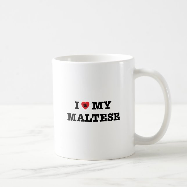 Caneca De Café Coração o meu maltês (Direita)