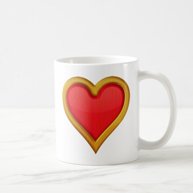Caneca De Café Coração orlarado ouro (Direita)