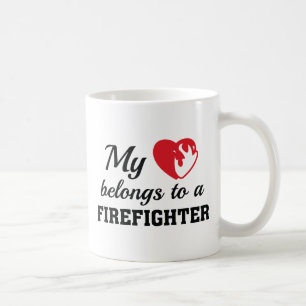 Caneca De Café Coração Pertence a Bombeiro