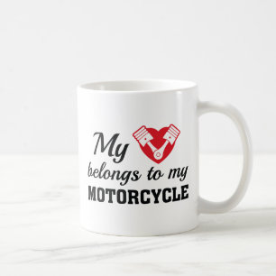Caneca De Café Coração Pertence a Moto
