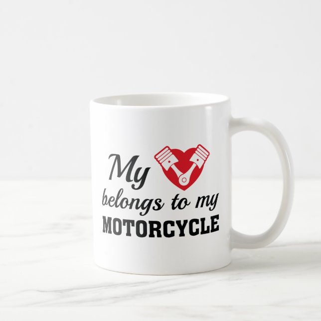 Caneca De Café Coração Pertence a Moto (Direita)