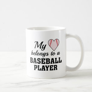 Caneca De Café Coração Pertence Baseball