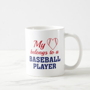 Caneca De Café Coração Pertence Baseball
