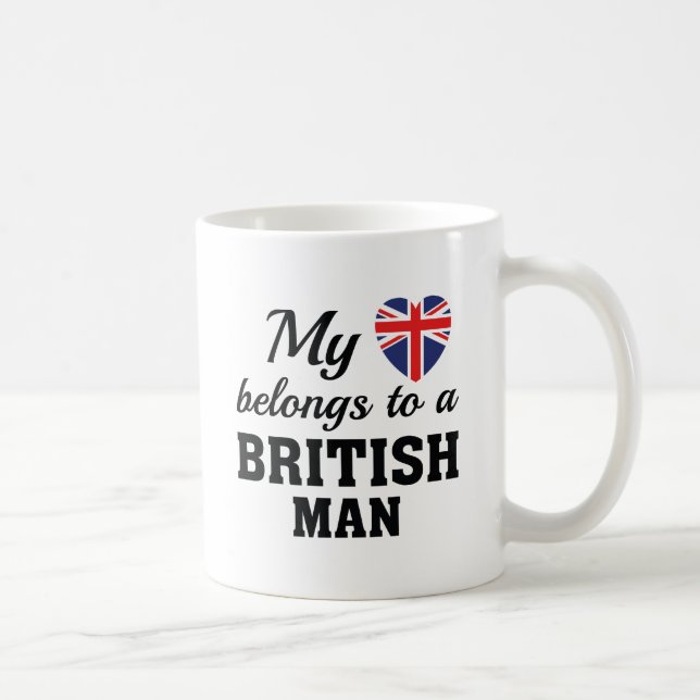 Caneca De Café Coração Pertence Britânico (Direita)