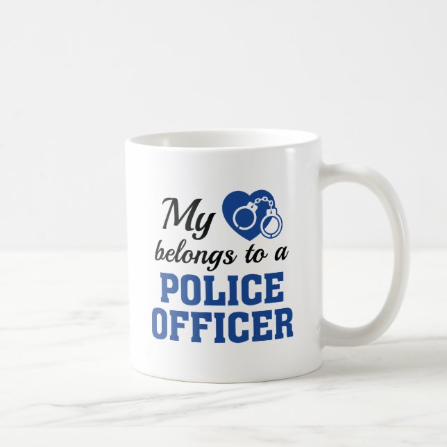 Caneca De Café Coração Pertence Policial (Direita)
