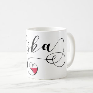 Caneca De Café Coração polonês da bandeira, Polônia Polska