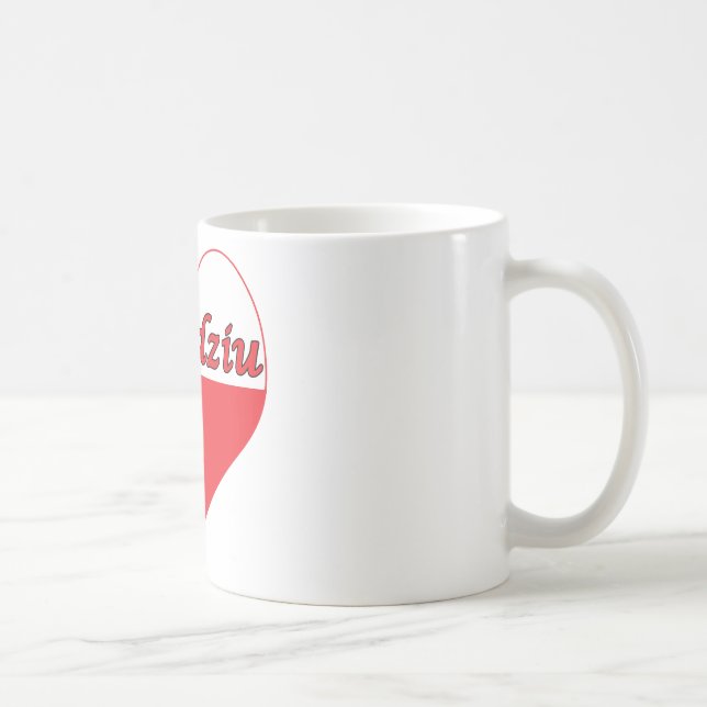 Caneca De Café Coração polonês de Dziadziu (Direita)