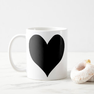 Caneca De Café Coração preto bonito