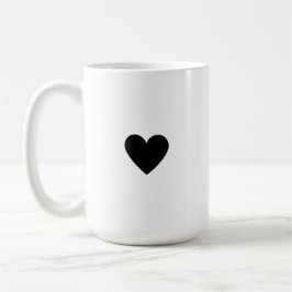 Caneca De Café Coração Preto Simples Personalizado