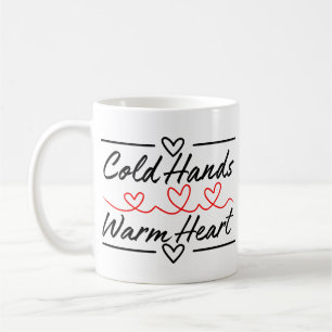 Caneca De Café Coração Quente das Mãos Frio - Terapia de Massagem