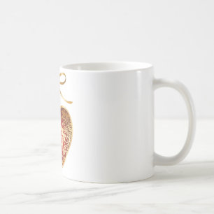 Caneca De Café Coração Red Damask