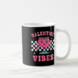 Caneca De Café Coração Retro do Dia dos Namorados Vibes dos Namor