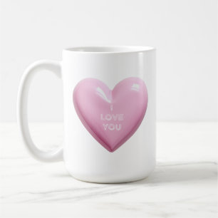 CANECA DE CAFÉ CORAÇÃO ROSA EU TE AMO ANIVERSÁRIO DE CASAMENTO