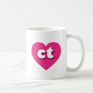 Caneca De Café Coração rosa quente de Connecticut - Eu adoro ct