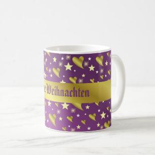 Caneca De Café coração, roxo, decoração, medalha, prêmio, dia,
