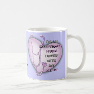 Caneca De Café Coração Roxo enfermeira excepcional 