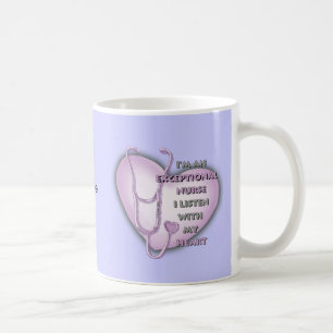 Caneca De Café Coração Roxo enfermeira excepcional 