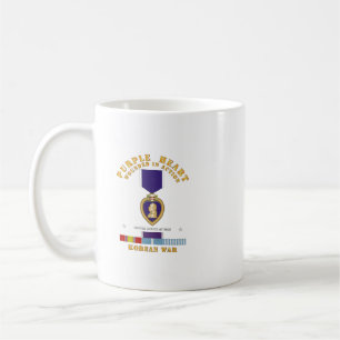 Caneca De Café Coração Roxo - WIA w Guerra Coreana com Coração Ro