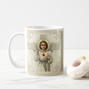 Caneca De Café Coração Sagrado de Criança Jesus com Cruz