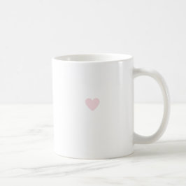 Caneca De Café Coração Simples Rosa Pastel Moderno Minimalista Ch