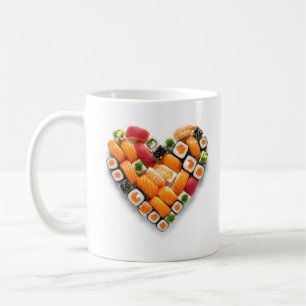 Caneca De Café Coração Sushi