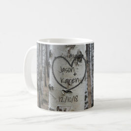 Caneca De Café Coração Talhado Rústico Country Personalizado