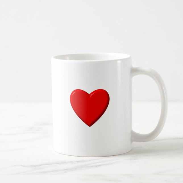 Caneca De Café  Coração Vermelho (Direita)