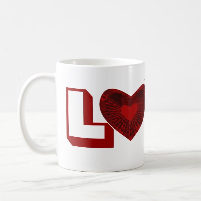Caneca De Café coração vermelho (Esquerda)