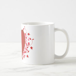 Caneca De Café Coração Vermelho brilhante