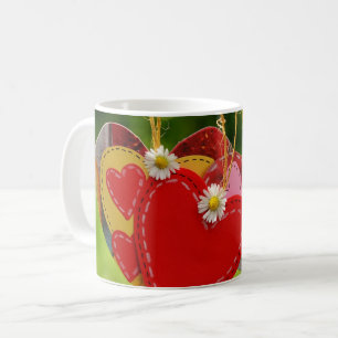 Caneca De Café Coração Vermelho - Corta de Papel - Amor e Romance