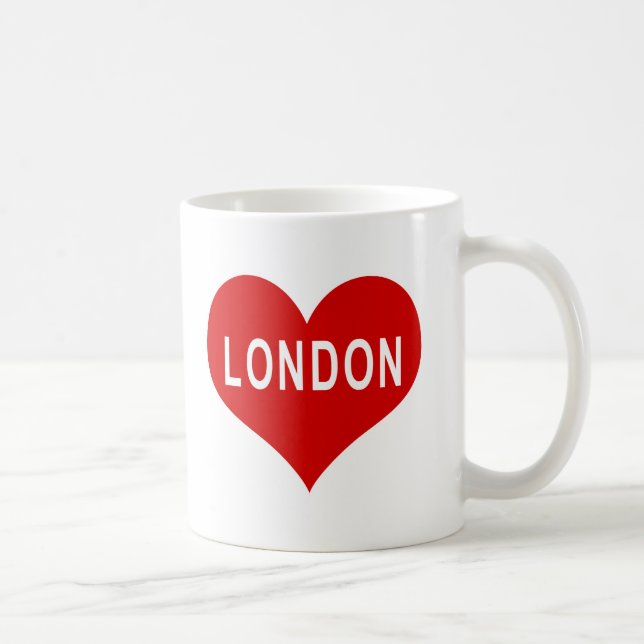Caneca De Café Coração Vermelho de Amor de LONDRES (Direita)