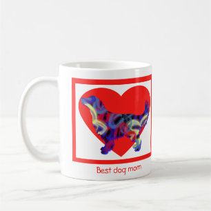 Caneca De Café Coração Vermelho do Dia do Namorados do Cachorro d