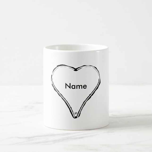 Caneca De Café Coração vermelho esperando por um nome (Centro)